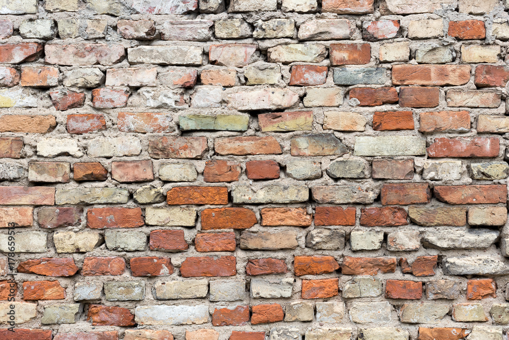 Fototapeta premium Background of old brick wall pattern texture.