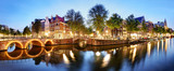 Panorama from Amsterdam in Netherlands at night