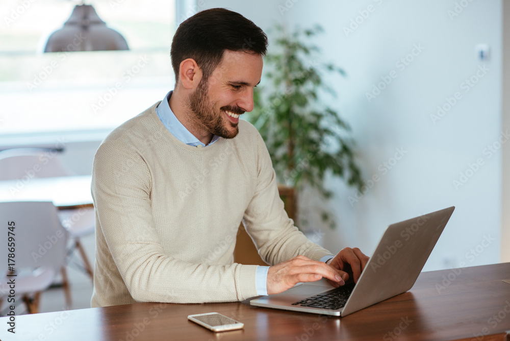 He is a lot more productive at home He is a lot more productive at home