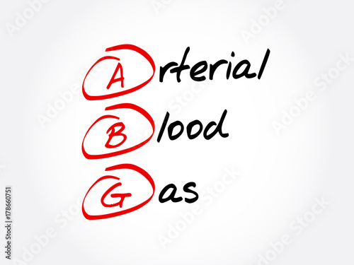 ABG - Arterial Blood Gas acronym, concept background