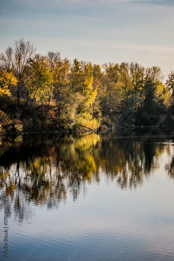 Dans le Grand Parc de Miribel Jonage à l'automne
