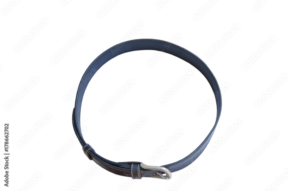 black leather men belt roll on white background black leather men belt roll on white background