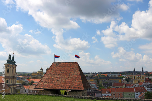 view from the fortress to the city of Eger Hungary photo