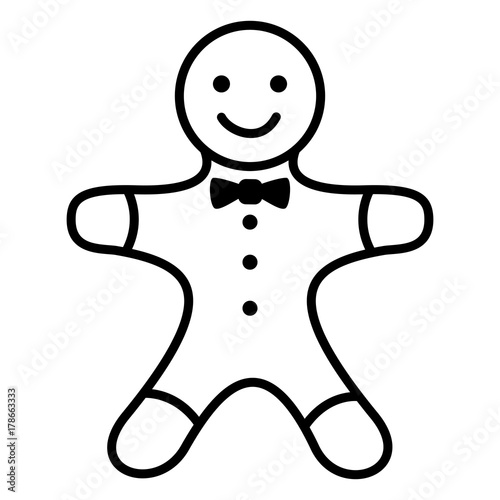 Vector Icon - Gingerbread Man. Christmas Cookie