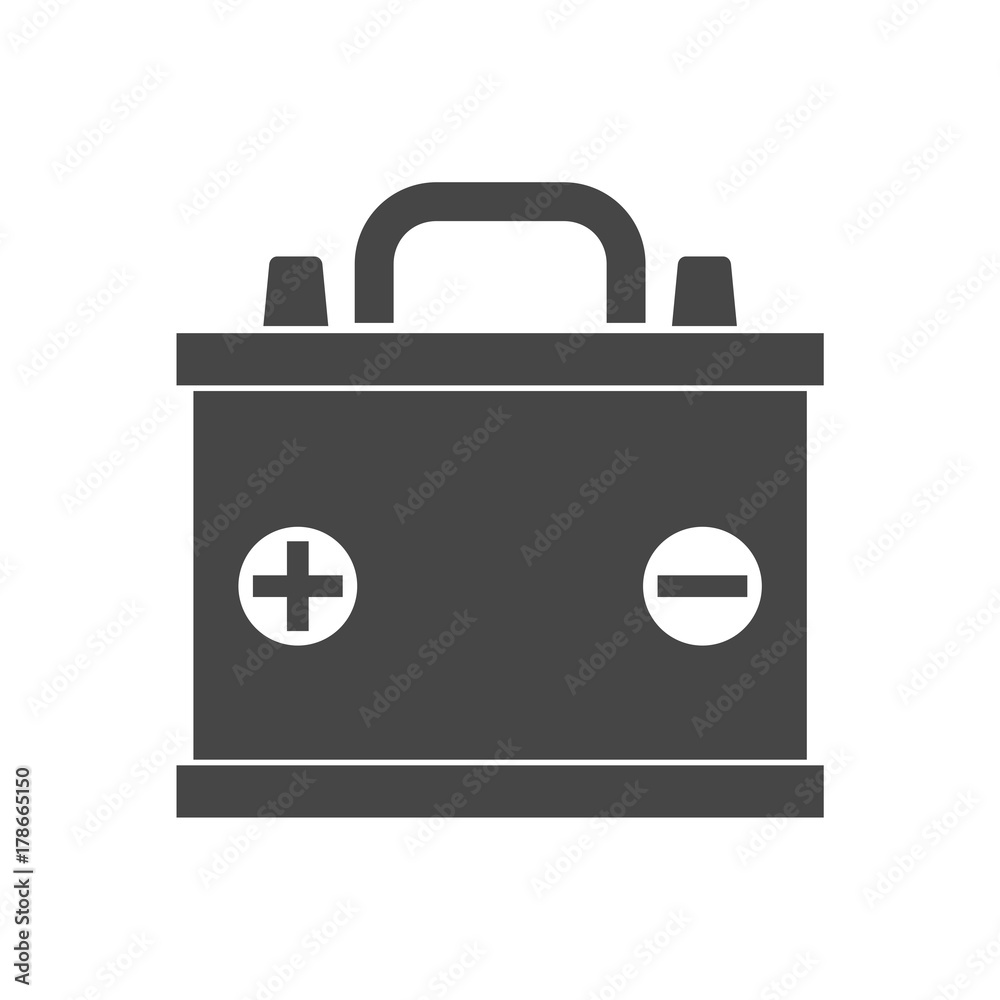 Fototapeta premium Car battery icon, Electricity accumulator battery icon