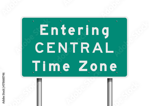 Central Time Zone road sign