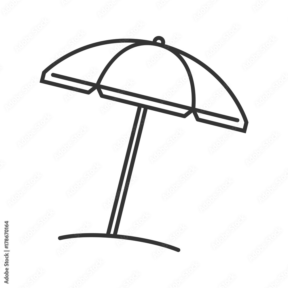 Fotografija Beach umbrella linear icon