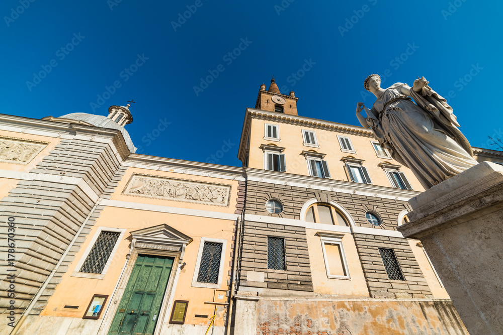Spring statue in Piazza del Popolo in Rome