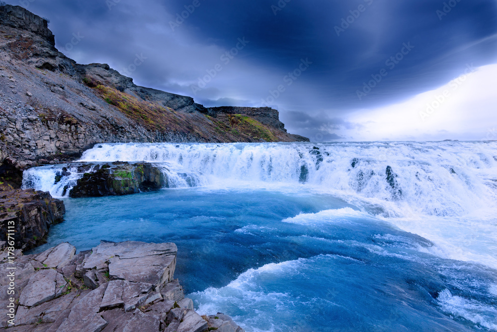 Gullfoss Waterfal Icelandic scenery