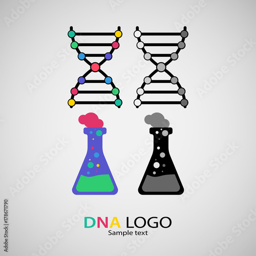 Logo dna structure. Vector pattern of the molecule. Icon for the company photo