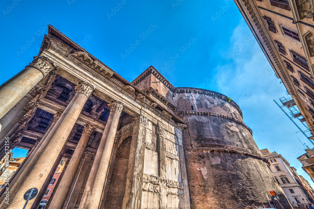 Side view of world famous Pantheon