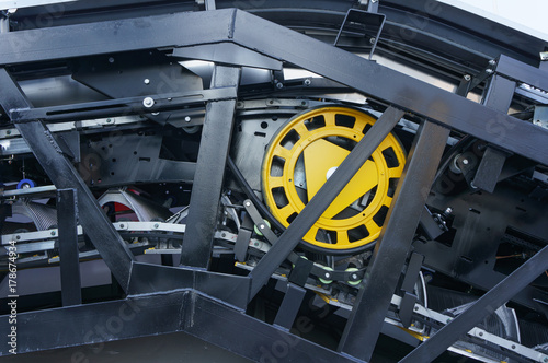 Detail Gears of elevator motor interior