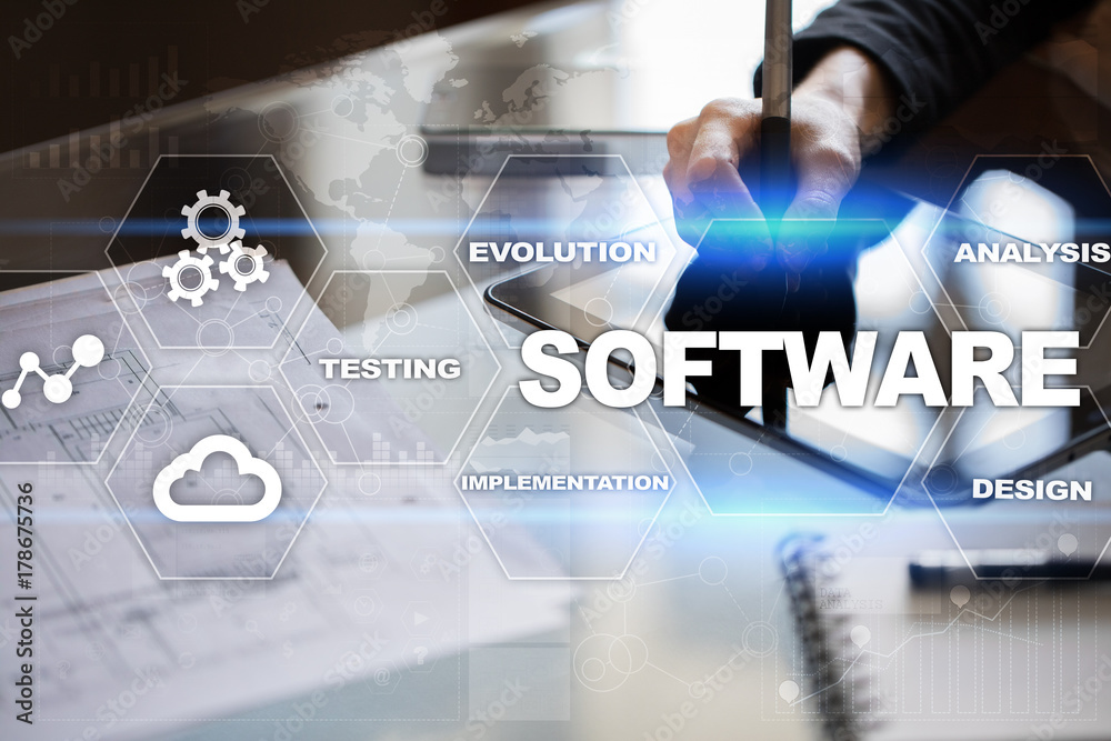Software development. Data Digital Programs System Technology Concept. Software development. Data Digital Programs System Technology Concept.