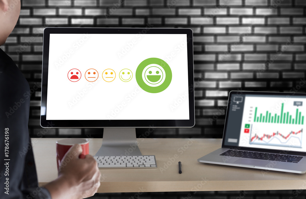 pressing smiley face emoticon The Customer Service Target Business