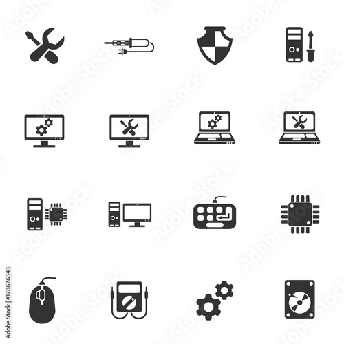 computer repair icon set