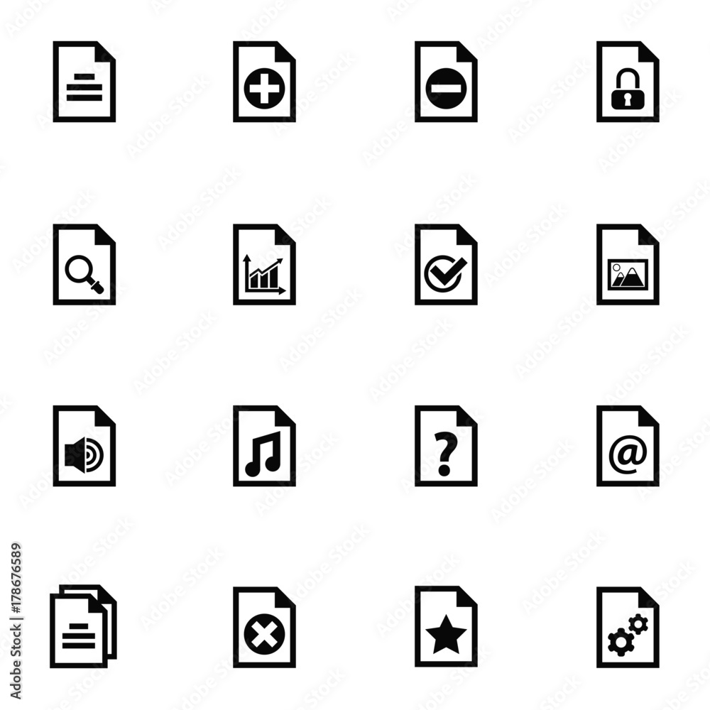 documents icon set