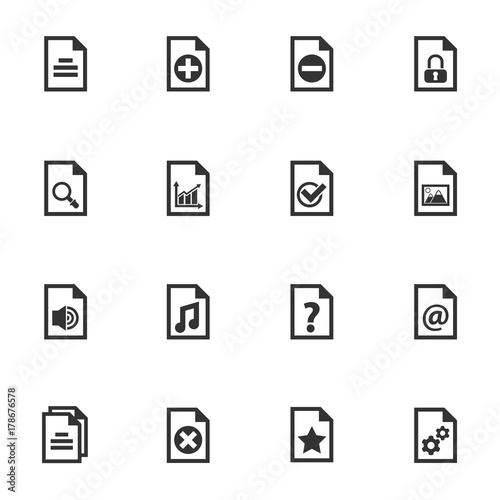 documents icon set