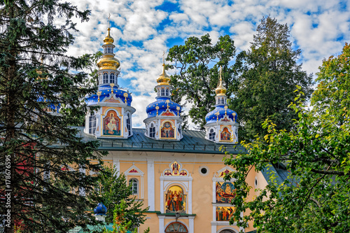 Pskovo-Pechersky Dormition Monastery. Pskov region, Russia photo