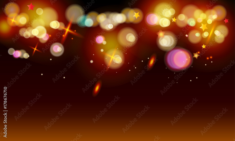 Φωτογραφία Xmas, New Year, Birthday Shiny Background - Glittering Sparkles Effect With Gold and Colorful Bokeh, defocus lights Holiday Wallpaper Vector Illustration