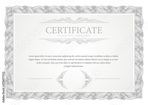 Certificate. Template diploma currency border.