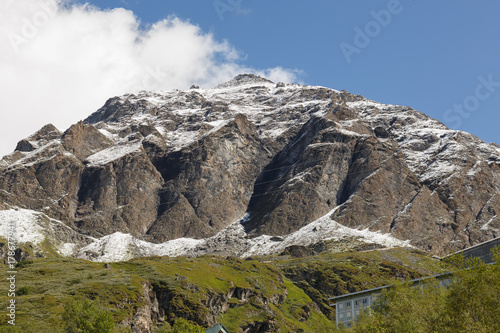 the top of the mountain with snow-covered Alps. beautiful winter mountain landscape © beverli