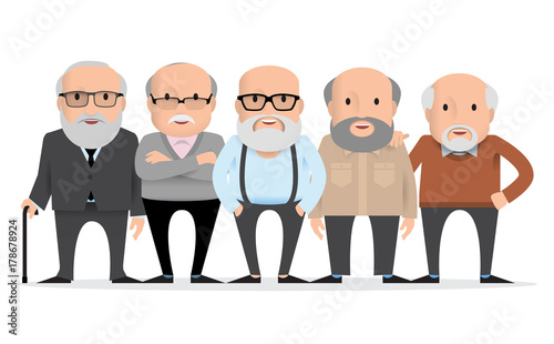 Aged people. A group of old people