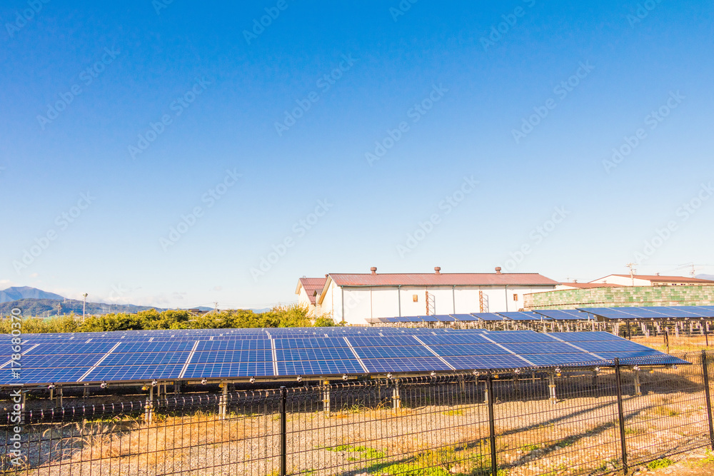 Solar power panels ,Photovoltaic modules for innovation green energy for life with blue sky background. Solar power panels ,Photovoltaic modules for innovation green energy for life with blue sky background.