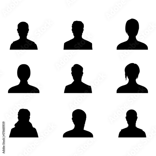 People silhouette set