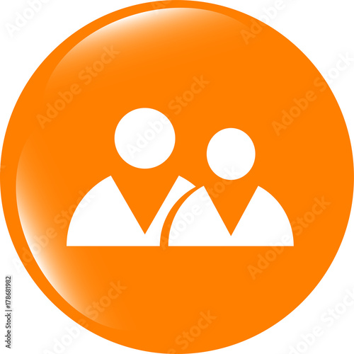 icon button with office people inside, isolated on white