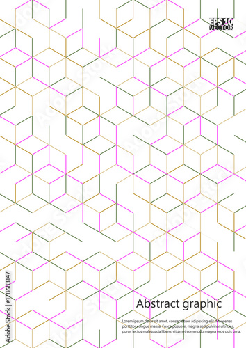 Graphic illustration with geometric pattern. Eps10 Vector illustration.