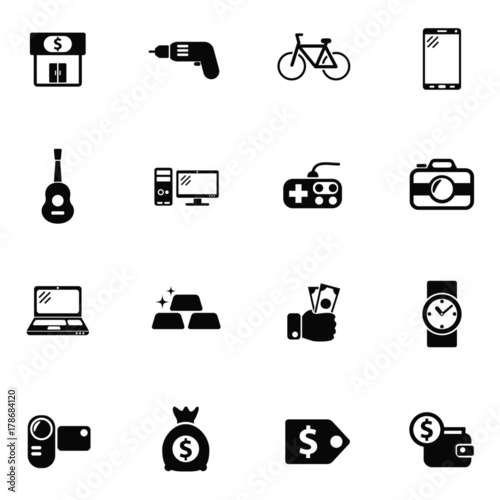pawn shop icon set