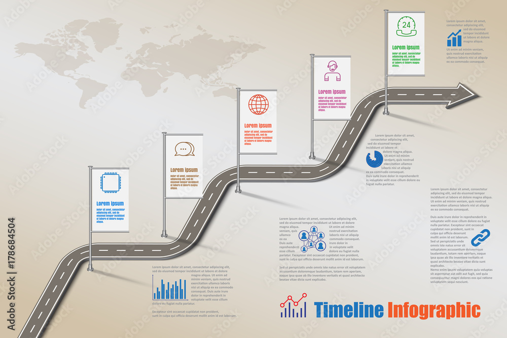 Business road map timeline infographic icons designed for abstract ...