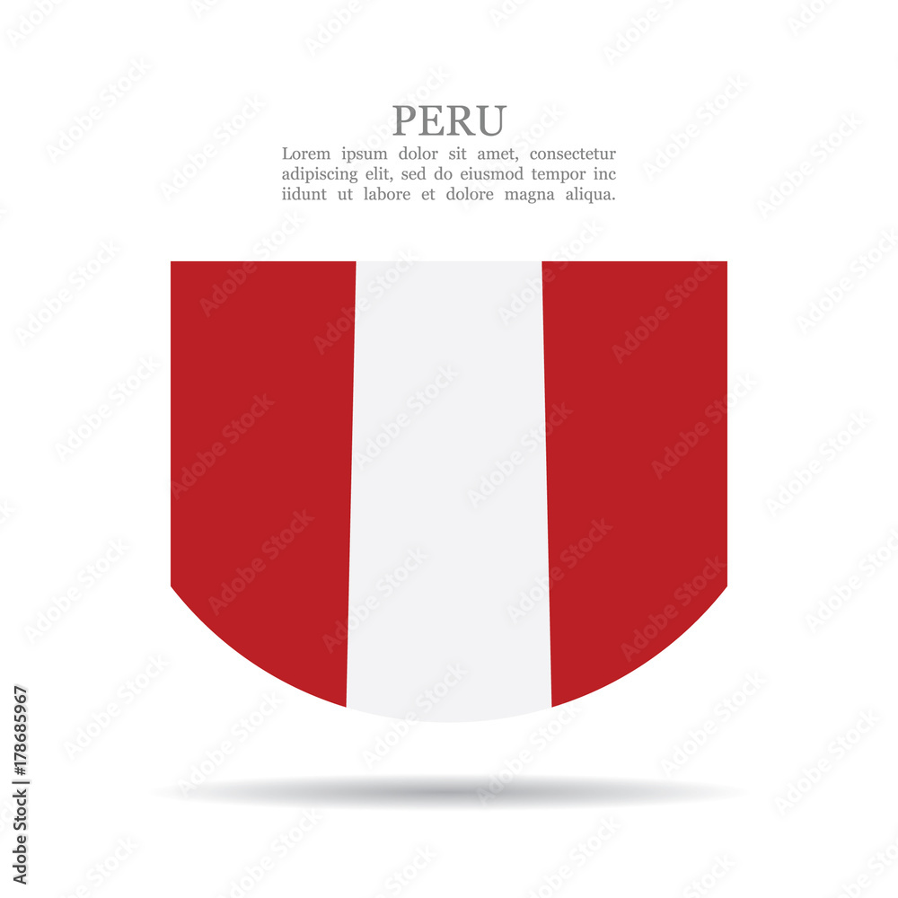 Peru national flag vector icon