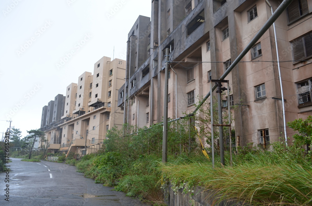 長崎県長崎市 池島  炭鉱 アパート 廃墟　Nagasaki city Ikeshima Coalmine apartment ruins