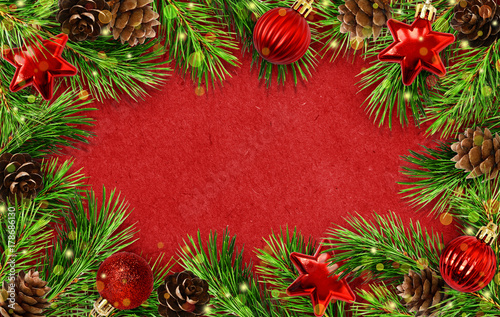 Holiday frame with Christma...