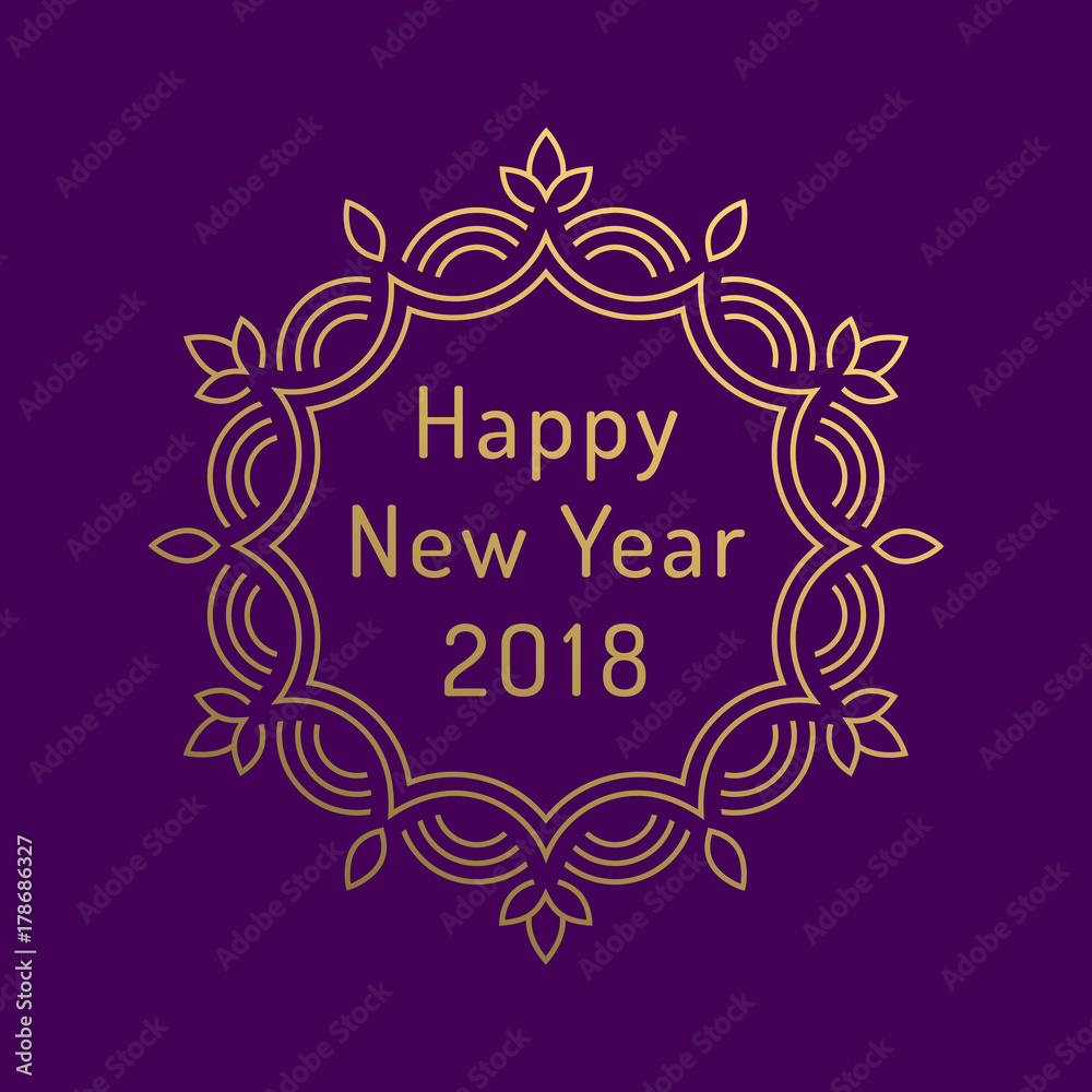 Happy new year 2018 greeting card design