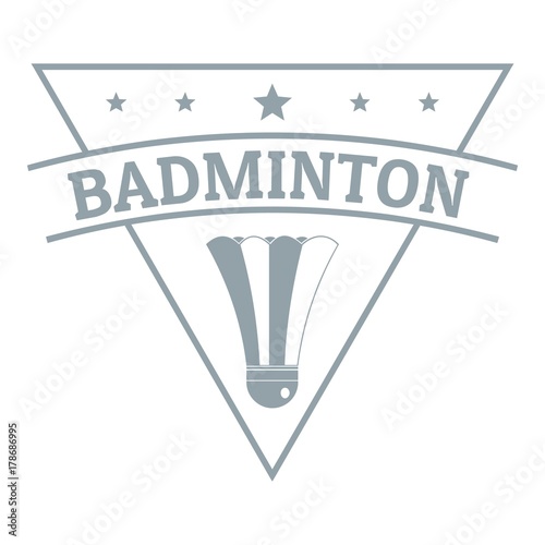 Badminton logo, simple gray style