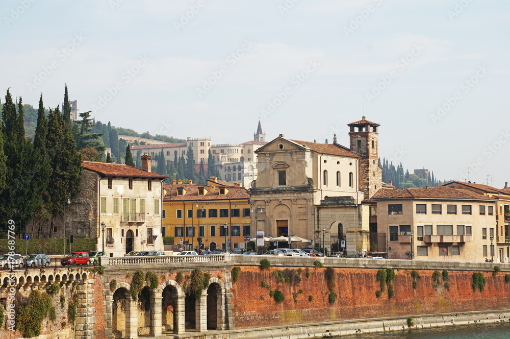 Verona, Beautiful view of the city. Medieval Italy.
