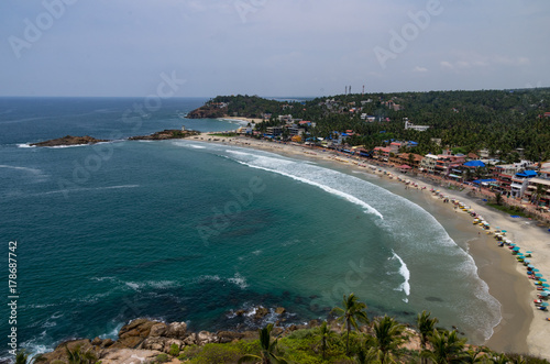View of Light tower beach Kovalam, taken from the tower