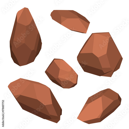 Polygonal stone set. Isolat...