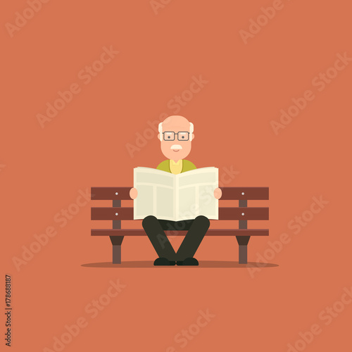Old man sitting on bench