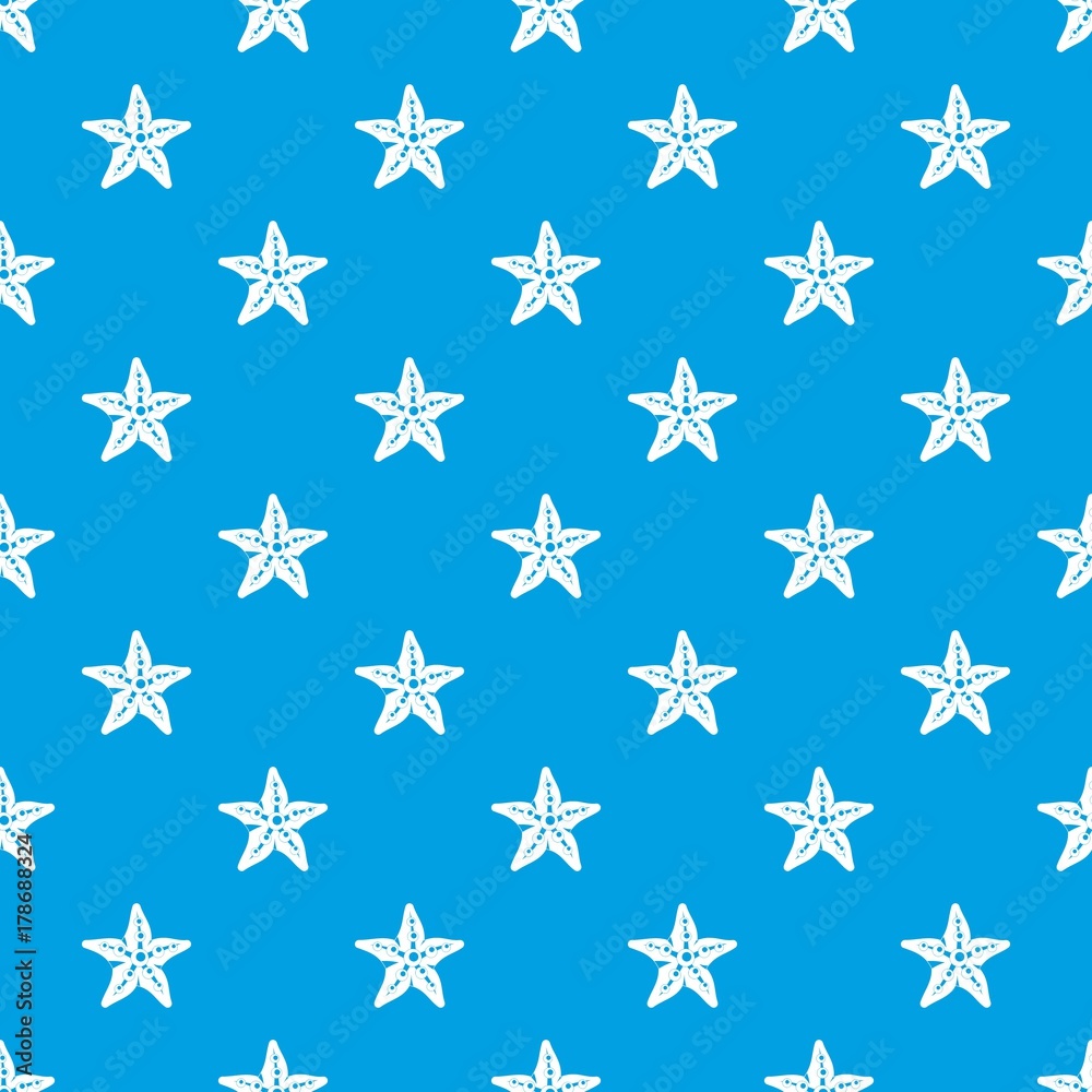 Starfish pattern seamless blue