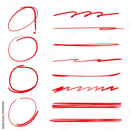 hand drawn circle markers and brush lines