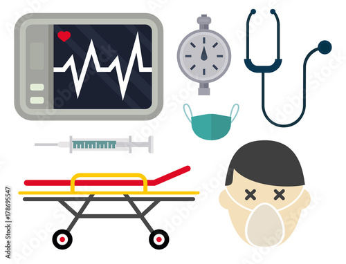 Ambulance icons vector medicine health emergency hospital urgent pharmacy pill support paramedic treatment
