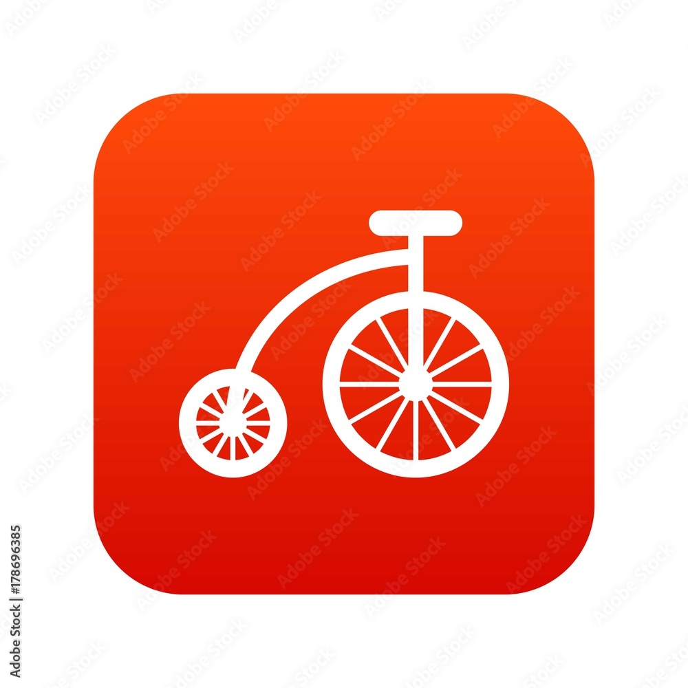 Children bicycle icon digital red
