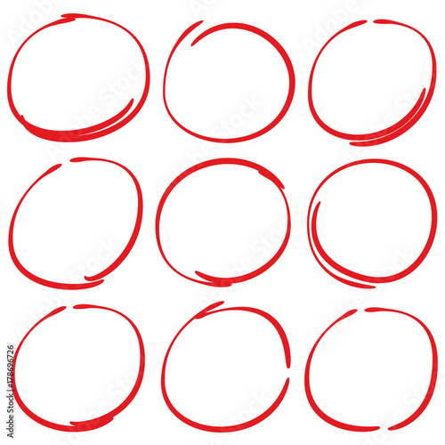 red circle markers