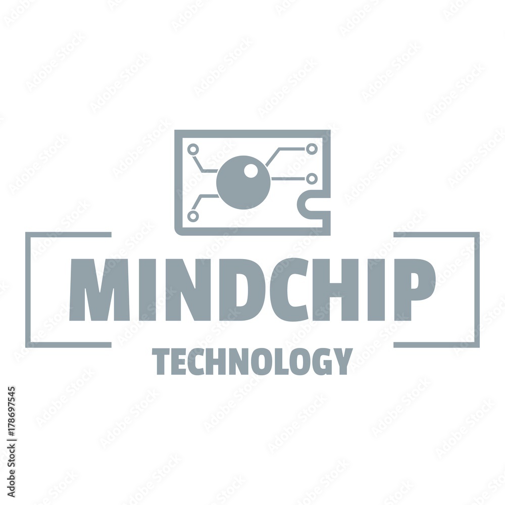 Mindchip technology logo, simple gray style