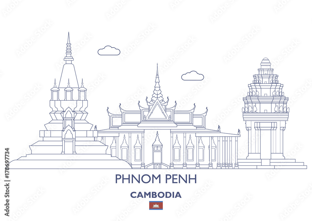 Phnom Penh City Skyline, Cambodia