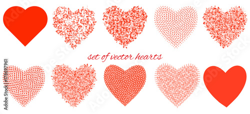 Vector hearts set.