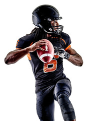 one american football player man isolated on white background